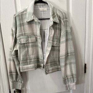 Z Supply Women's Utility Jacket - Green and Cream Plaid